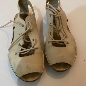 Luxury rebel size 39.5 cream cutout sandal